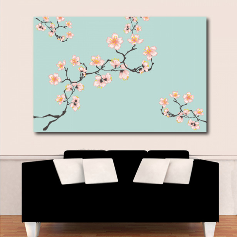 Πίνακας σε καμβά με Ζωγραφική με Ροζ άνθη